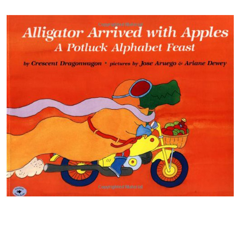 英文原版 Alligator Arrived With Apples 字母单词 幼儿英语启蒙图画故事绘本 亲子共读 插画艺术家 Jose Aruego