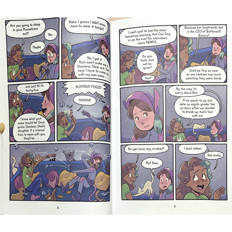 爱猫的凯蒂 英文原版 Katie the Catsitter Graphic Novel 4册 全彩漫画绘本图画书 幽默爆笑 适合女孩 小学生英文课外阅读