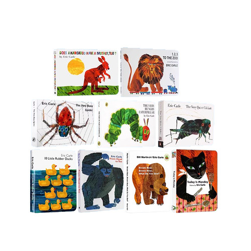 Brown bear 棕熊 Eric Carle 艾瑞卡尔 The Very Hungry Caterpillar 袋鼠也有妈妈吗 Spider 从头到脚 吴敏兰书单 英文原版绘本 - 图3