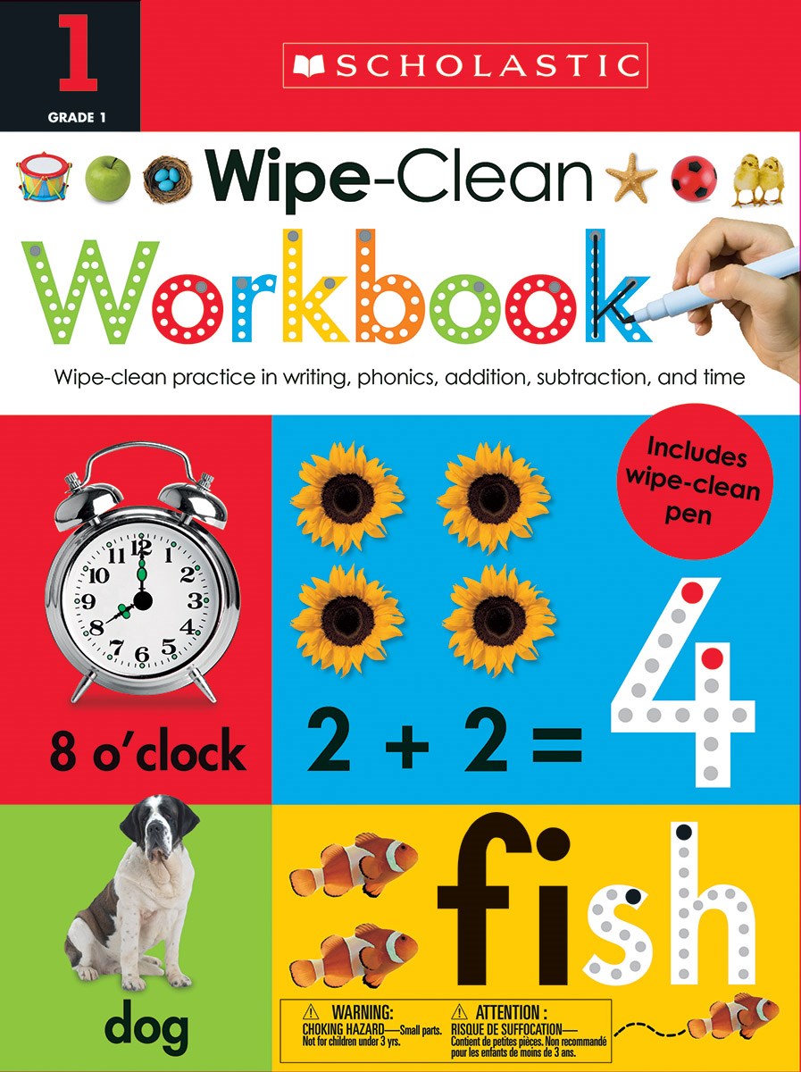 英文原版 Wipe Clean Workbooks Grade1 螺旋装帧 低幼启蒙英语单词学习 附可重复擦写笔 Schlastic Early Learners