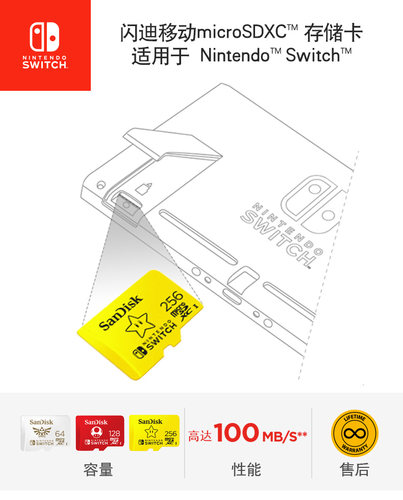 Switch/steam闪迪TF卡64G/128G/256G/sandisk 扩展卡记忆存储内存 - 图1