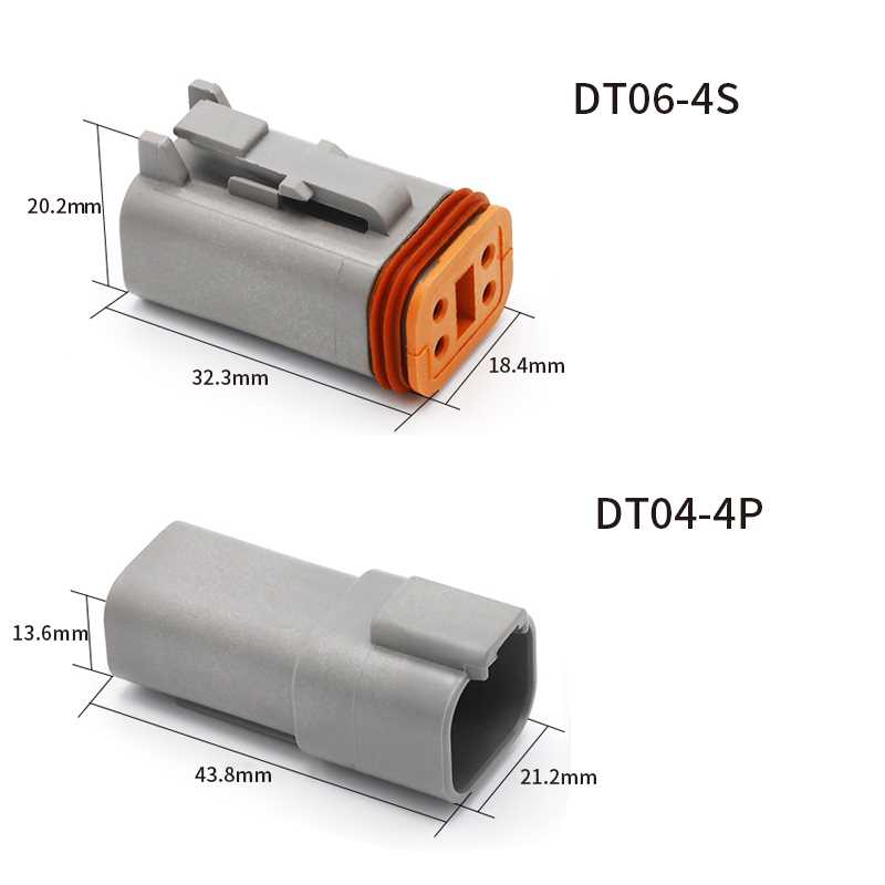 D插EUTSCH DT06-2S德型驰连接器DT04-2P汽车线水束接插件防公母头 - 图1