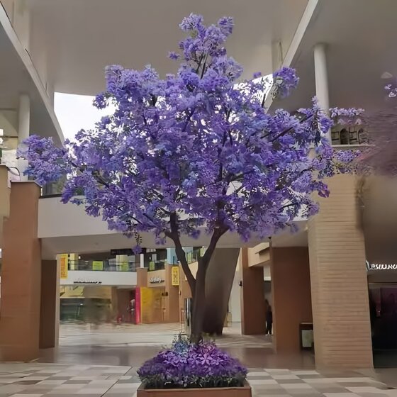 Simulated jacaranda tree, large fake cherry blossom tree, purple floor-to-ceiling indoor and outdoor wedding scenic spot decoration, fake peach blossom landscaping