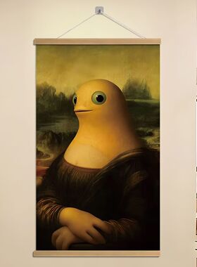 奶蛙名画恶搞油画风趣味挂画礼物