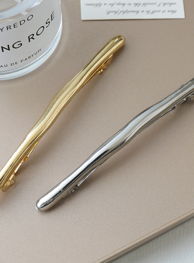 简约一字金属后脑勺马尾半扎发夹
