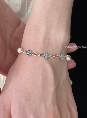 燕归原创三福国风纯银简约手链