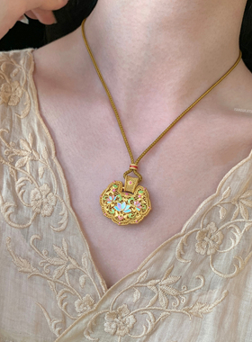 燕归荷亦云国风足银编绳项链女