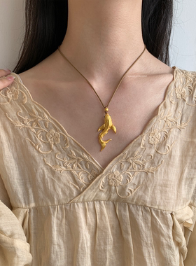 燕归北冥鲲国风足银编绳项链女