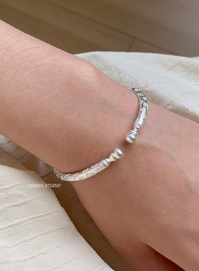 燕归素银多宝葫芦国风足银手镯女