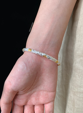 燕归桃花珞国风新中式足银手镯女