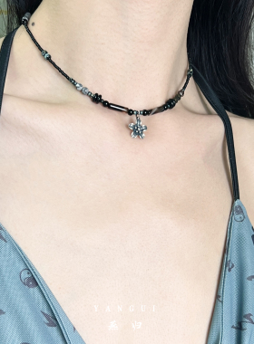 茉莉花纯银吊坠新中式锁骨项链女