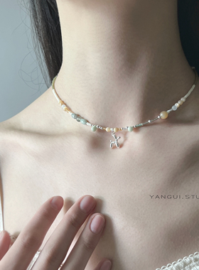 燕归原创童趣纯真小狗纯银锁骨链