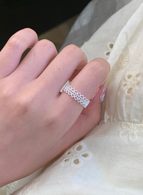 燕归蕾丝系列足银990叠戴戒指女