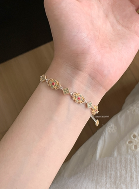 燕归清梦瑶珐琅足银999.9手链女