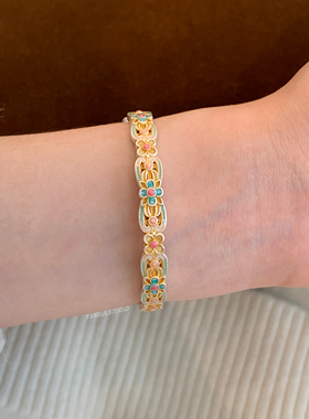 燕归春意晚国风足银999.9手镯女