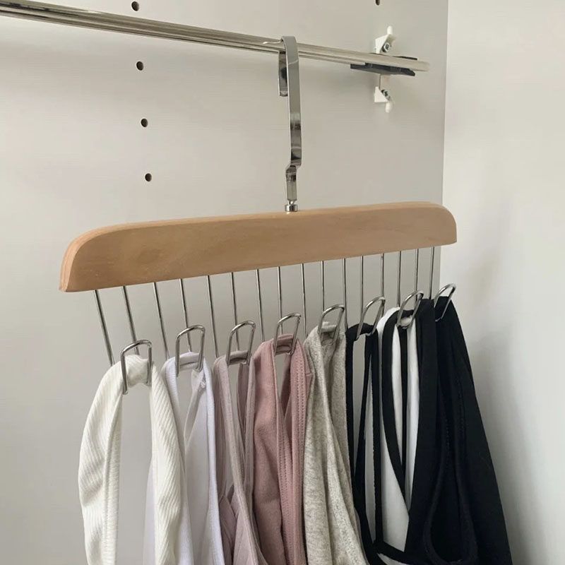 木质吊带衣架多功能内衣背心收纳神器家用宿舍实木挂钩波浪晾衣架,淘宝优惠券,粉丝福利购,淘宝优惠卷