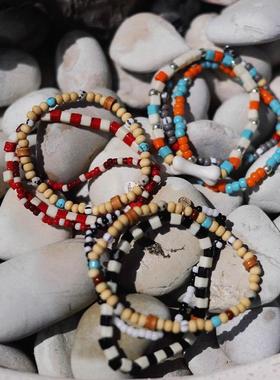 手工弹力彩色串珠配饰手链