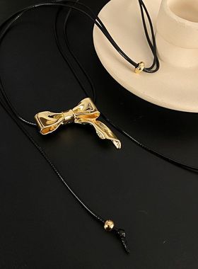 个性蝴蝶结绑带项链甜酷风高级