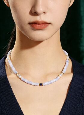 天然紫色玛瑙石淡水珍珠青金石