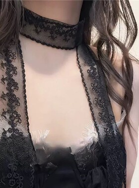 棕色波点丝巾印花高级百搭配饰系脖女2026年爆款发带绑发长条围巾