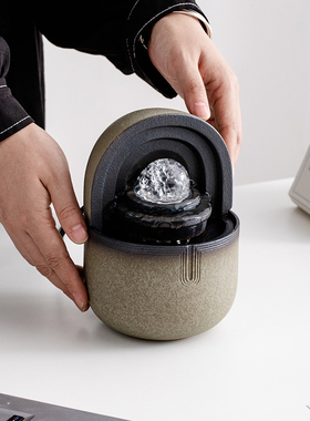 陶瓷流水简约茶几办公桌水晶球