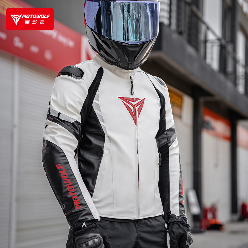 男冬季防风保暖防摔摩旅拉力赛车摩托车骑士骑行服机车上衣皮夹克