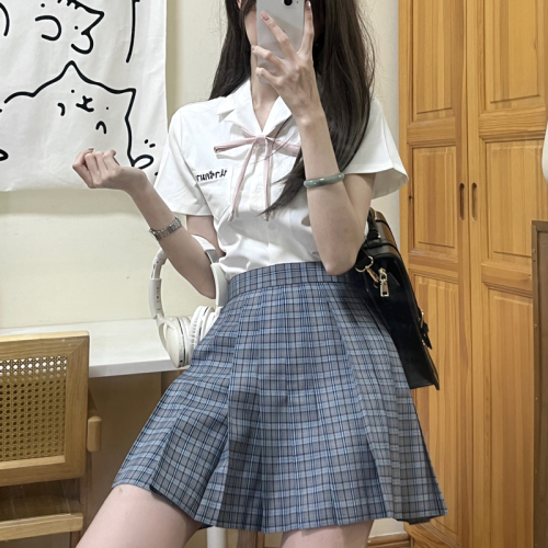 jk制服套装泰国校服娜诺短袖泰式衬衫学院风班服女夏初高中毕业服