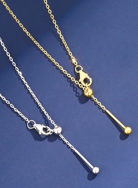 S925纯银针式万能链穿珠毛衣链