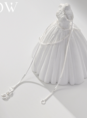 S925纯银项链小众高级亮银毛衣链