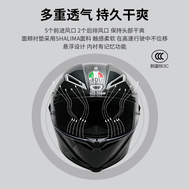 AGV/爱吉威PISTA GPRR寒冰版画碳纤维头盔机车摩托全盔官方旗舰店 - 图1