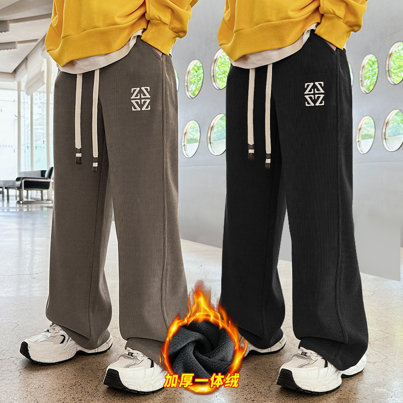 男童裤子冬款长裤冬季2024加绒裤儿童休闲灯芯绒裤卫裤 一体绒裤,淘宝优惠券,粉丝福利购,淘宝优惠卷