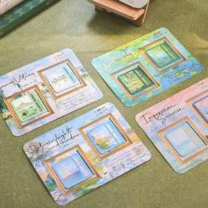 玖玖文房 磁性书签创意磁铁书签学生用阅读书夹纪念品礼物ins风世界名画莫奈梵高油画书页夹冰箱贴标签贴纸