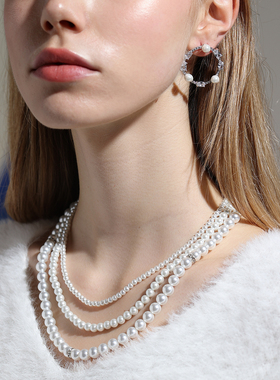 珍珠项链轻奢小众高级三层