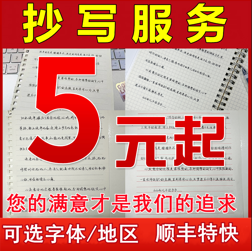 手工抄写服务代人抄书笔记替手写文章代笔写作英语机器帮带抄字晶 - 图0