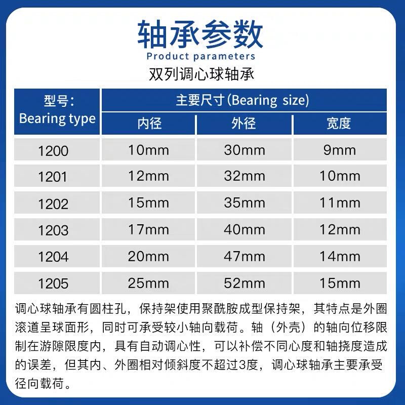 哈尔滨调心球轴承2220 2221 2222 2224 2226 2228M铜保持器-图2