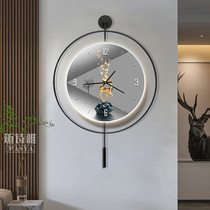 Spanish minimalist clock hanging clock living room Creative clock wall lamp modern light lavish dining room Atmospheric decoration Table hanging wall