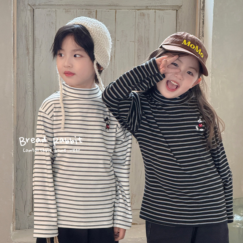 儿童睡衣保暖打底衫女童卡通家居服秋衣长袖春秋男卡通条纹打底衣,淘宝优惠券,粉丝福利购,淘宝优惠卷