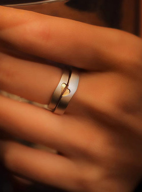 异地恋情侣一对戒活口可调节生日