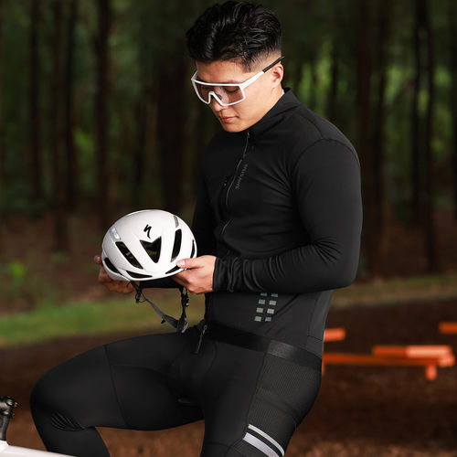 沃萨维公路车秋冬抓绒保暖山地自行车骑行服长袖加绒外套男5-15度 - 图2