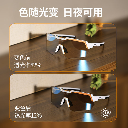 沃萨维公路自行车骑行变色眼镜日夜两用跑步防风山地车近视护目镜