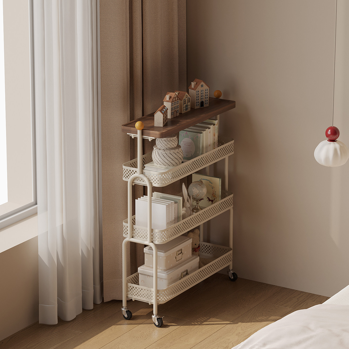 儿童卧室床边可移动夹缝置物架家用书本玩具收纳架客厅铁艺储物架,淘宝优惠券,粉丝福利购,淘宝优惠卷