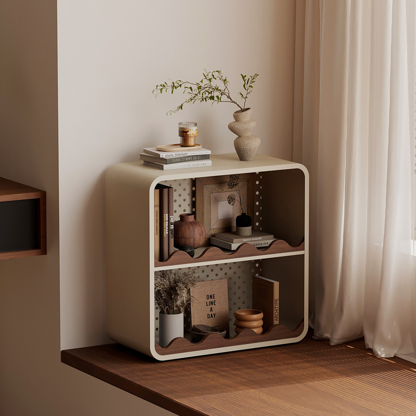 飘窗柜卧室家用多层收纳靠墙一体储物柜防晒落地小型高级感窗台柜,淘宝优惠券,粉丝福利购,淘宝优惠卷