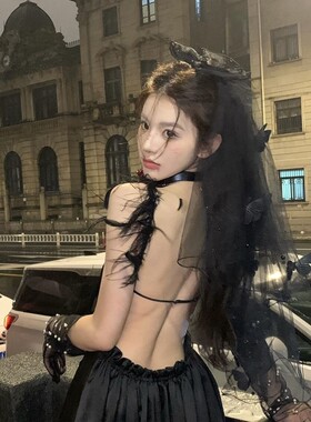万圣节头饰暗黑色恶魔翅膀套装天使羽毛cos服装扮道具配饰发饰品