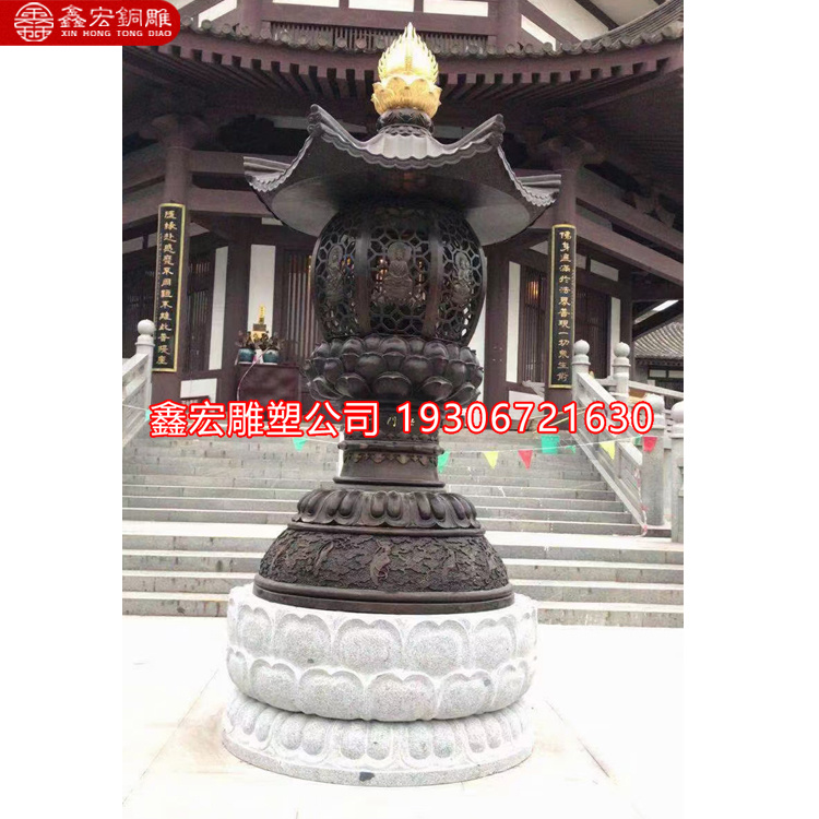 大型定制纯铜铸造长明灯供奉等油灯香炉天灯寺院祠堂户外道观雕塑 - 图3