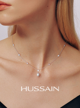 赫生无息珍珠满天星锁骨链女