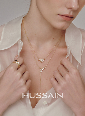 赫生HUSSAIN白贝母金色锁骨链