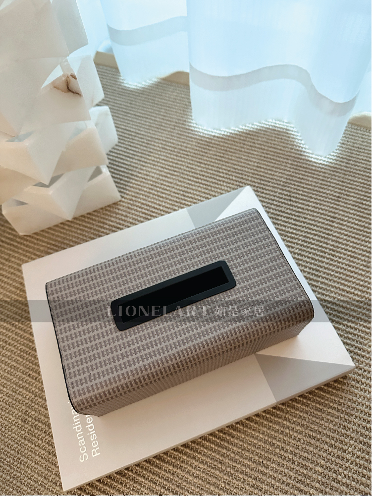 如是实木纸巾盒极简国风编制皮收纳盒纸巾盒客厅卧室餐桌礼品礼物 - 图2
