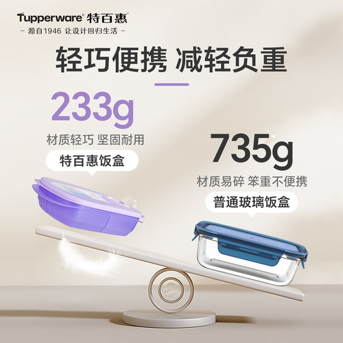特百惠思丽康饭盒分格野餐带饭汤碗460ml小学生专用可微波加热 - 图3