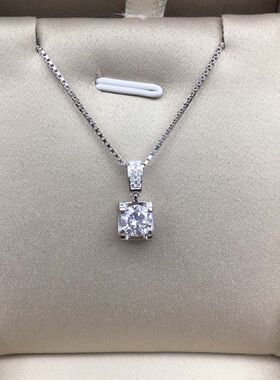 银镀金项链银镀金钻石锁骨链吊坠