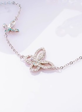 进口D色莫桑石蝴蝶手链